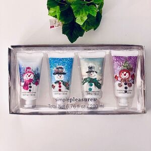 NWT Gift Box Gorgeous 4 Pack simple pleasures Snowman scented hand lotion collec